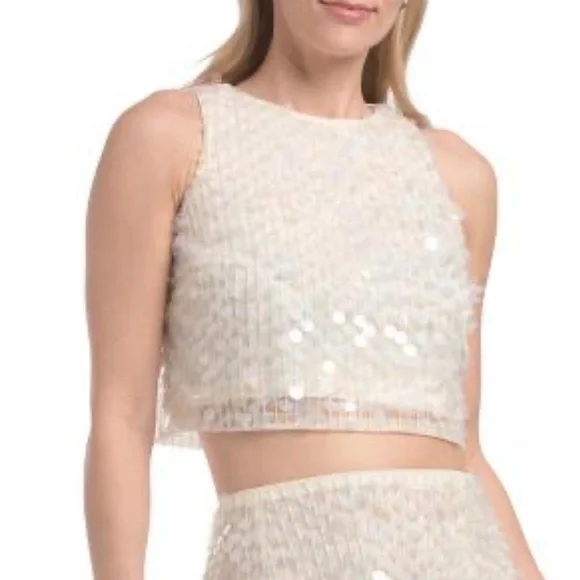 Walter Baker Sequin crop top, NWT size small - Picture 2 of 7